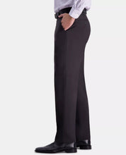 Haggar Mens Straight fit Dress Pants 36 / 34 Black Solid