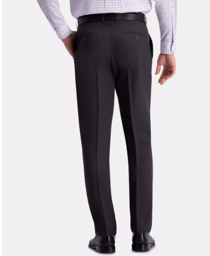 Haggar Mens Straight fit Dress Pants 36 / 34 Black Solid