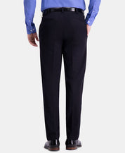 HAGGAR J.M. Men’s Dress Pants 42 x 30 Black Khaki Classic-Fit 2-Way Stretch