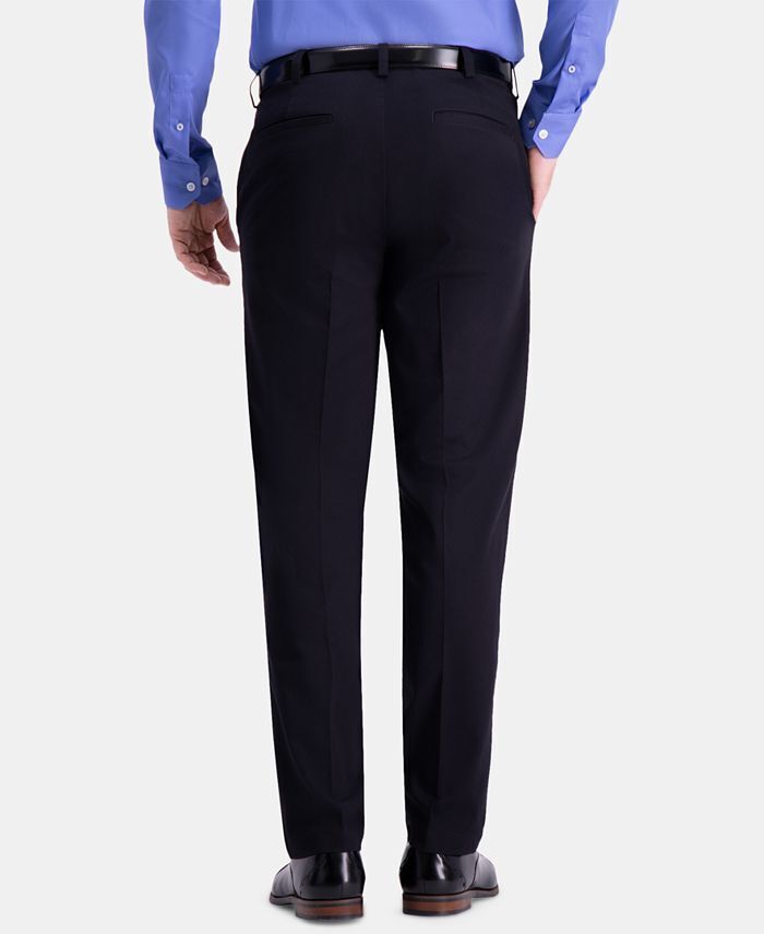 HAGGAR J.M. Men’s Dress Pants 42 x 30 Black Khaki Classic-Fit 2-Way Stretch