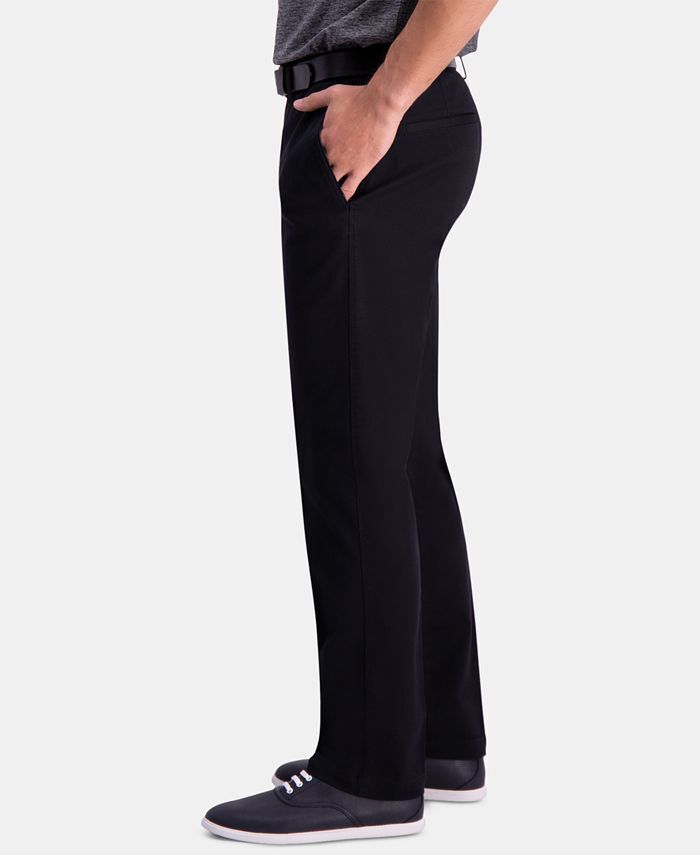 HAGGAR Men's Comfort Khaki Slim-Fit 2-Way Stretch Khaki Pants 29 x 32 Black
