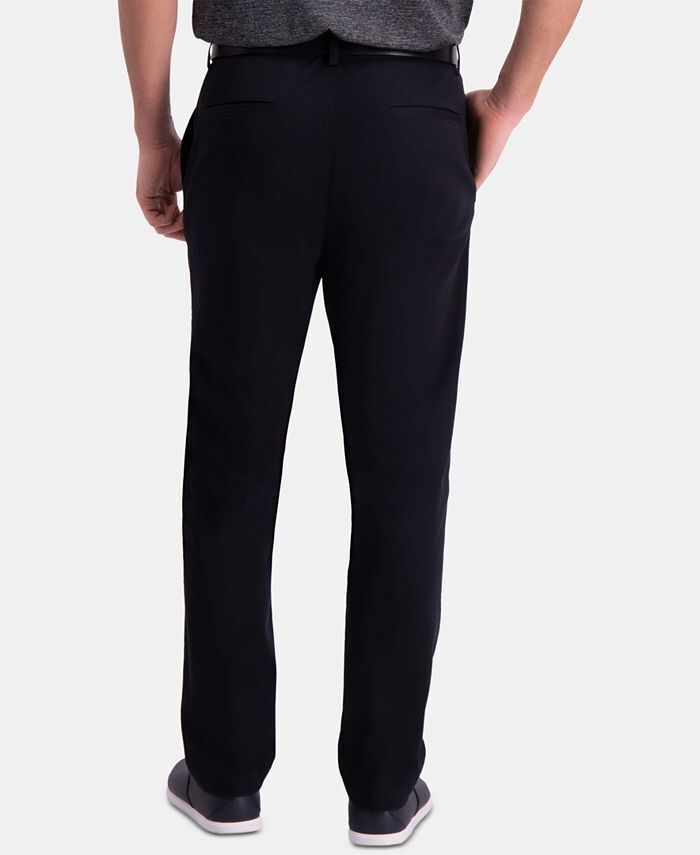 HAGGAR Men's Comfort Khaki Slim-Fit 2-Way Stretch Khaki Pants 29 x 32 Black