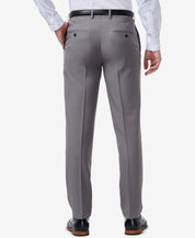 Haggar Mens Slim fit Dress Pants 34 / 32 Grey Solid