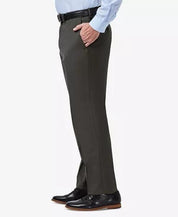 HAGGAR Men's Comfort Stretch Classic-Fit Flat Front Dress Pants 38 x 29 Charcoal