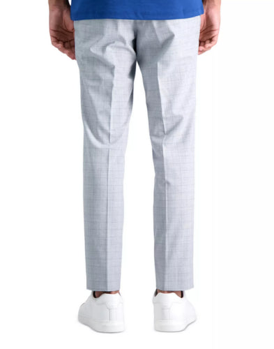 KENNETH COLE REACTION Men's Slim-Fit Check Dress Pants 32 x 32 Gray Heather