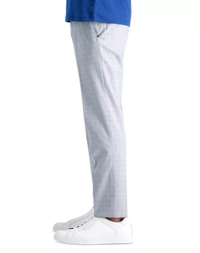 KENNETH COLE REACTION Men's Slim-Fit Check Dress Pants 36 x 29 Gray Heather