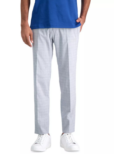 KENNETH COLE REACTION Men's Slim-Fit Check Dress Pants 36 x 29 Gray Heather