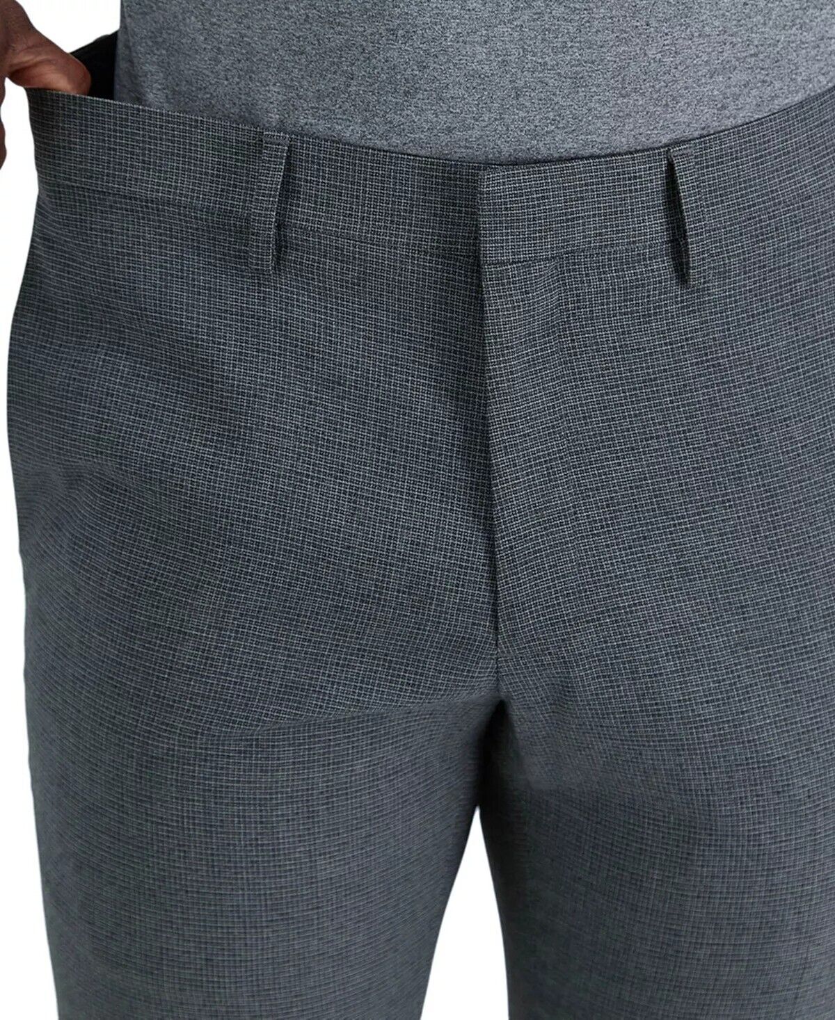 KENNETH COLE Men's Slim-Fit Stretch Dress Pants 38 x 30 Grey Windowpane