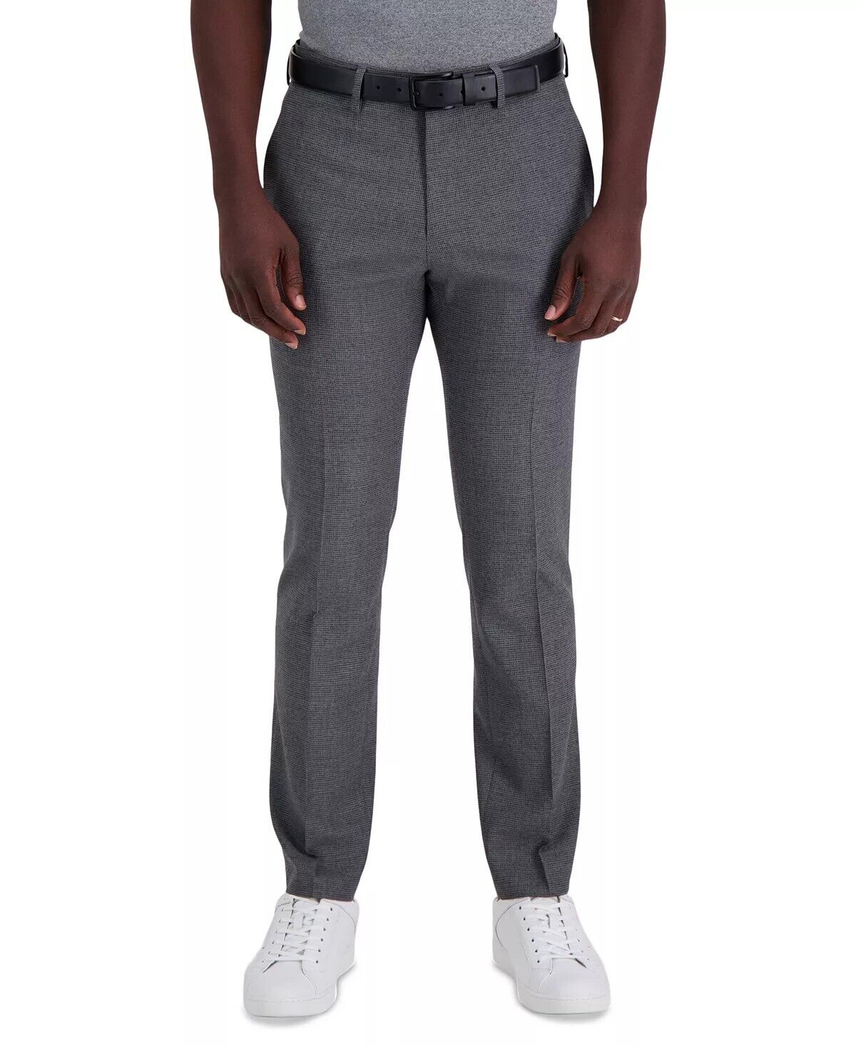KENNETH COLE Men's Slim-Fit Stretch Dress Pants 38 x 30 Grey Windowpane