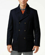 Lauren Ralph Lauren Luke Solid Wool-Blend Peacoat Coat 40L Navy Blue