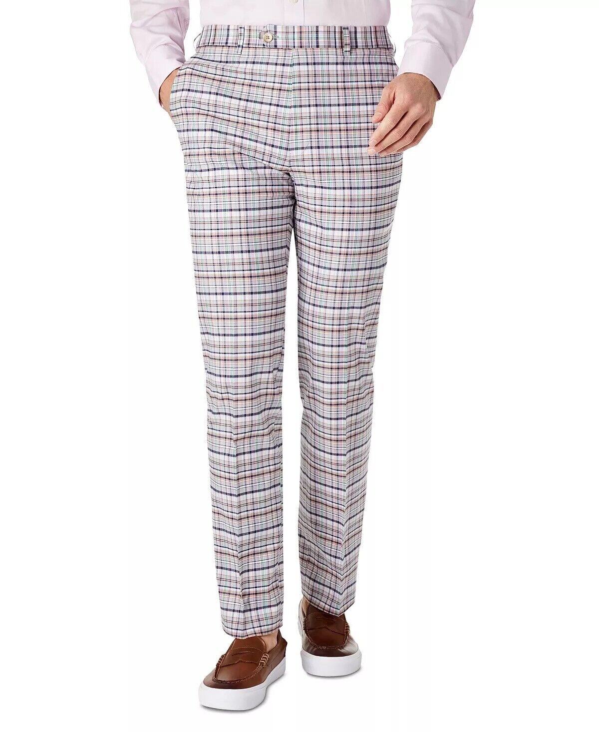 Lauren Ralph Lauren Men's Classic-Fit Madras Plaid Dress Pants 32 x 30 Pink
