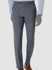 Lauren Ralph Lauren Men's Wool Stretch Suit Pants 44 x 32 Grey Blue Plaid