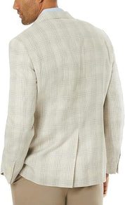 Lauren Ralph Lauren Men's Classic-Fit Ultraflex Linen Blazer 40R Cream Plaid