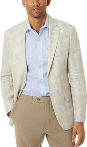 Lauren Ralph Lauren Men's Classic-Fit Ultraflex Linen Blazer 40R Cream Plaid
