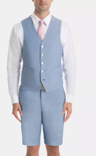 LAUREN RALPH LAUREN Men's UltraFlex Classic Chambray Suit Separate Vest 2XL Blue