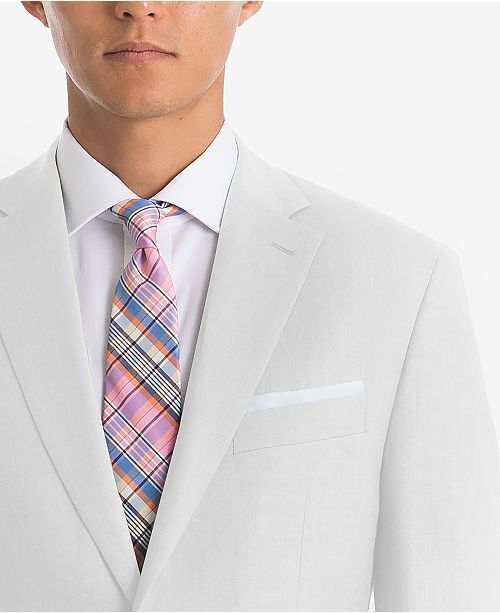 Lauren Ralph Lauren Mens Classic fit Suit Jacket Blazer 42 L White Solid Stretch