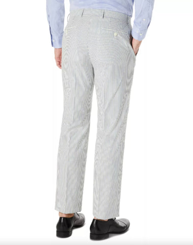 Lauren Ralph Lauren Mens Ultraflex Classic Fit Seersucker Cotton Pants Blue 40 X 30