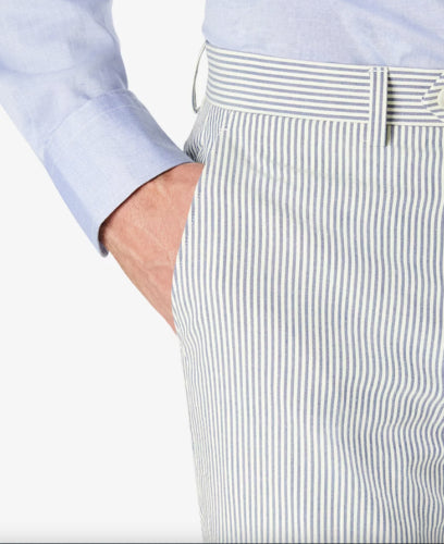 Lauren Ralph Lauren Mens Ultraflex Classic Fit Seersucker Cotton Pants Blue 40 X 30