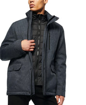 Marc New York Men's Mullins Melange Tech Funnel Collar Jacket Large Blue