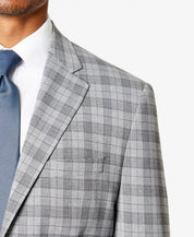 Sean John Men's Suit Jacket Grey Plaid 54L Classic Fit