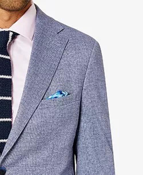 TALLIA Men's Slim-Fit Knit Suit Jacket Blue 40R Sport Coat