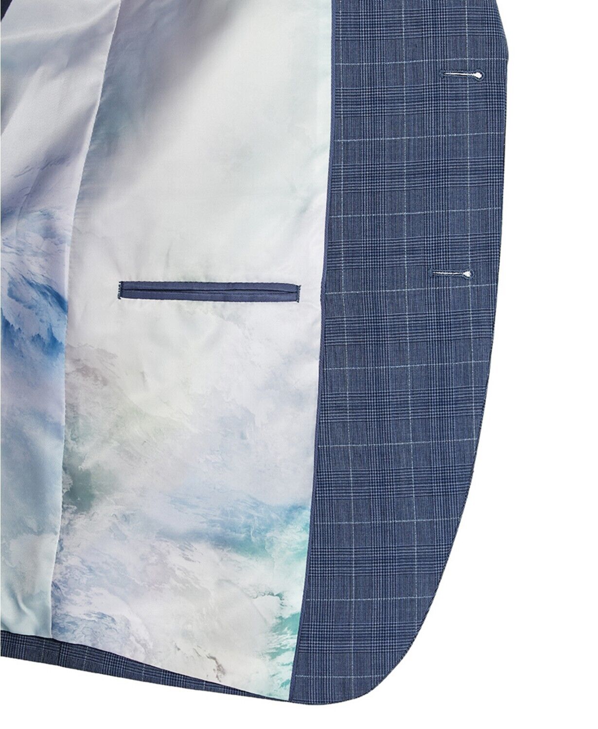 Tallia Men's Slim-Fit Blue Plaid Suit Jacket 36S Sport Coat