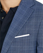Tallia Men's Slim-Fit Blue Plaid Suit Jacket 36S Sport Coat