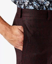 TALLIA Men's Dress Pants 30 X 32 Slim-Fit Red Plaid Wool