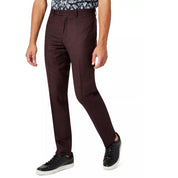 TALLIA Men's Dress Pants 30 X 32 Slim-Fit Red Plaid Wool