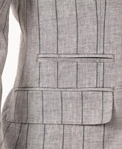 TALLIA Men's Slim-Fit Wide Stripe Light Gray Linen Suit Jacket 42S Sport Coat