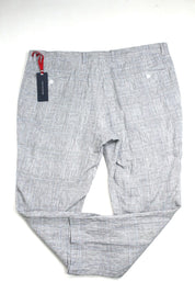 Tommy Hilfiger Plaid Linen Dress Pants 38 x 30 Grey Plaid