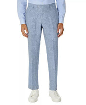 TOMMY HILFIGER Men's Modern Flex Stretch Plaid Linen Dress Pants Blue 33 X 32