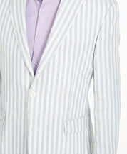 Tommy Hilfiger Men's Modern-Fit Blue White Stripe Sport Coat 40R Linen