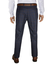 Tommy Hilfiger Men's Modern-Fit Stretch Check Dress Pants 30 x 30 Navy / Brown