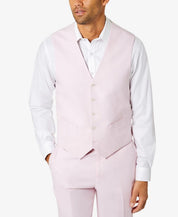 Tommy Hilfiger Modern-Fit TH Flex Chambray Suit Separate Vest Small Light Pink
