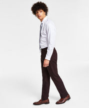 Tommy Hilfiger Men's Modern Fit Twill Flex Pants Burgundy Red 42 x 32