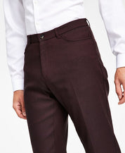 Tommy Hilfiger Men's Flat Front Twill Flex Pants Burgundy Red  38 x 30