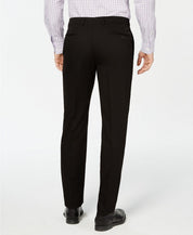 Vince Camuto Mens Slim-fit Stretch Solid Flat Front Dress Pants Black 30 X 32