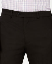 Vince Camuto Mens Slim-fit Stretch Solid Flat Front Dress Pants Black 30 X 32