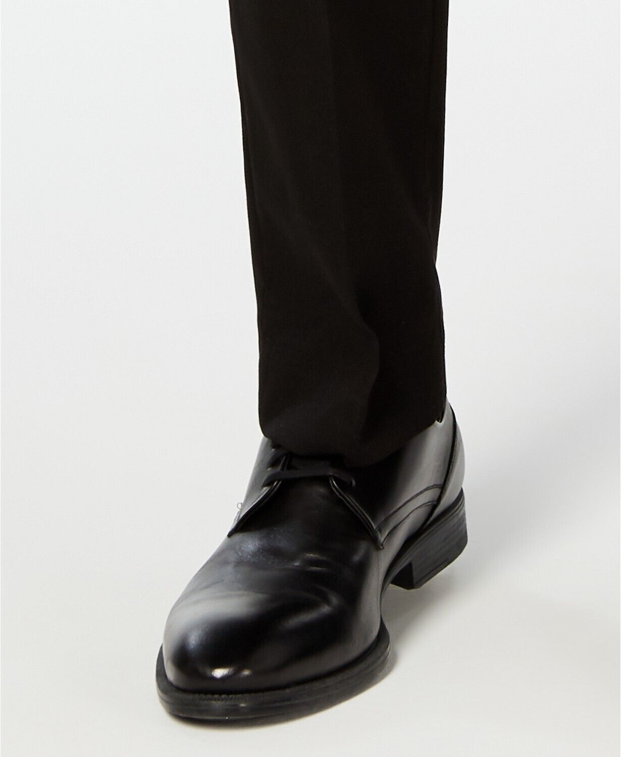 Vince Camuto Mens Slim-fit Stretch Solid Flat Front Dress Pants Black 30 X 32