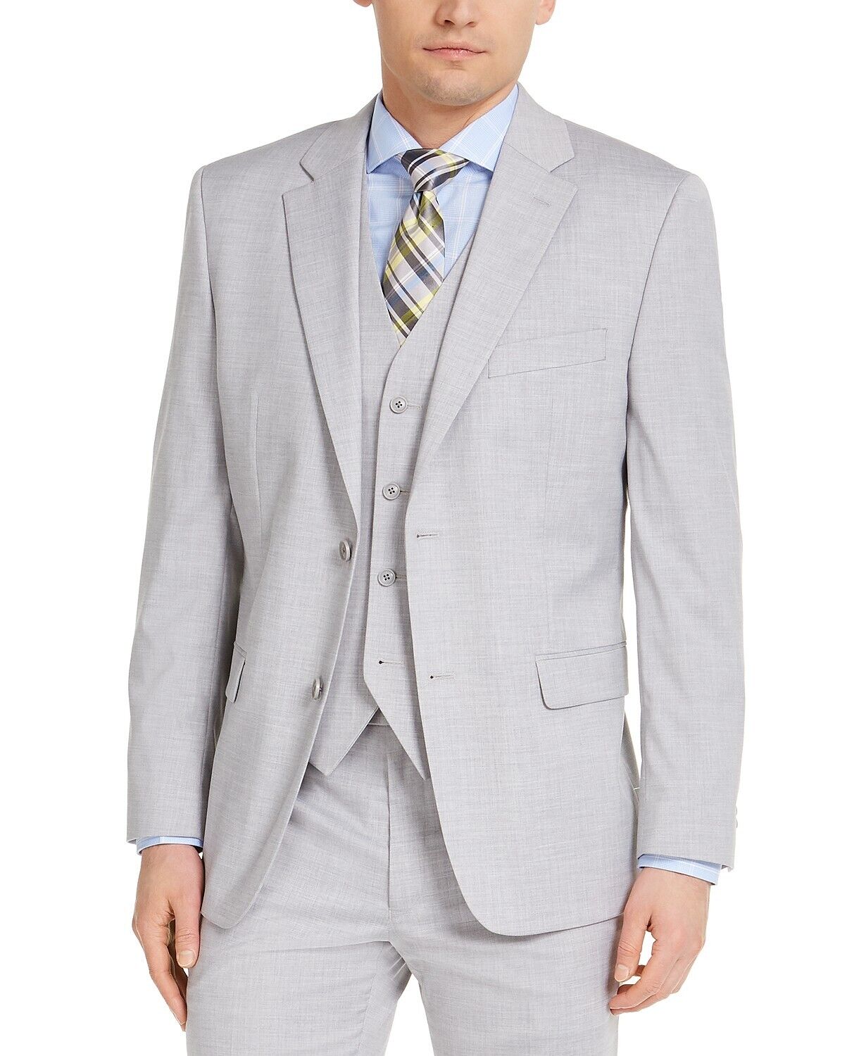 Alfani Men's Classic-Fit Stretch Gray Solid Suit Jacket 38R