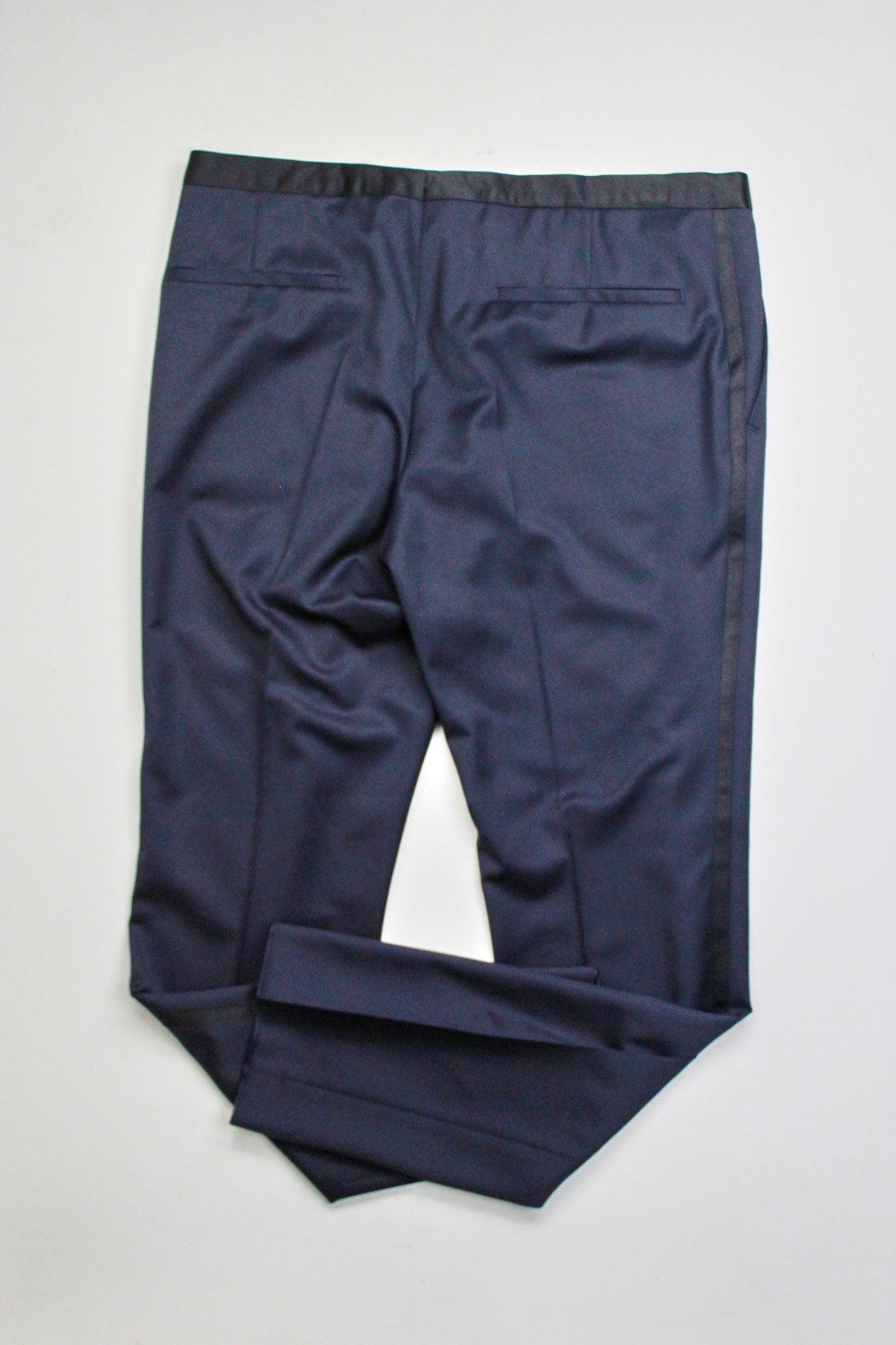 Hugo Boss Men Slim fit Tuxedo Pants 30 / 31 Navy Blue Solid Wool