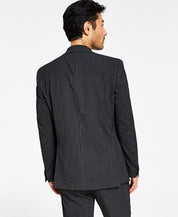 ALFANI Men's Slim-Fit Double-Breasted Pinstripe Suit Jacket 46R Black