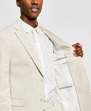 ALFANI Men's Slim-Fit Seersucker Stripe Suit Jacket Tan Cream 38L Sport Coat