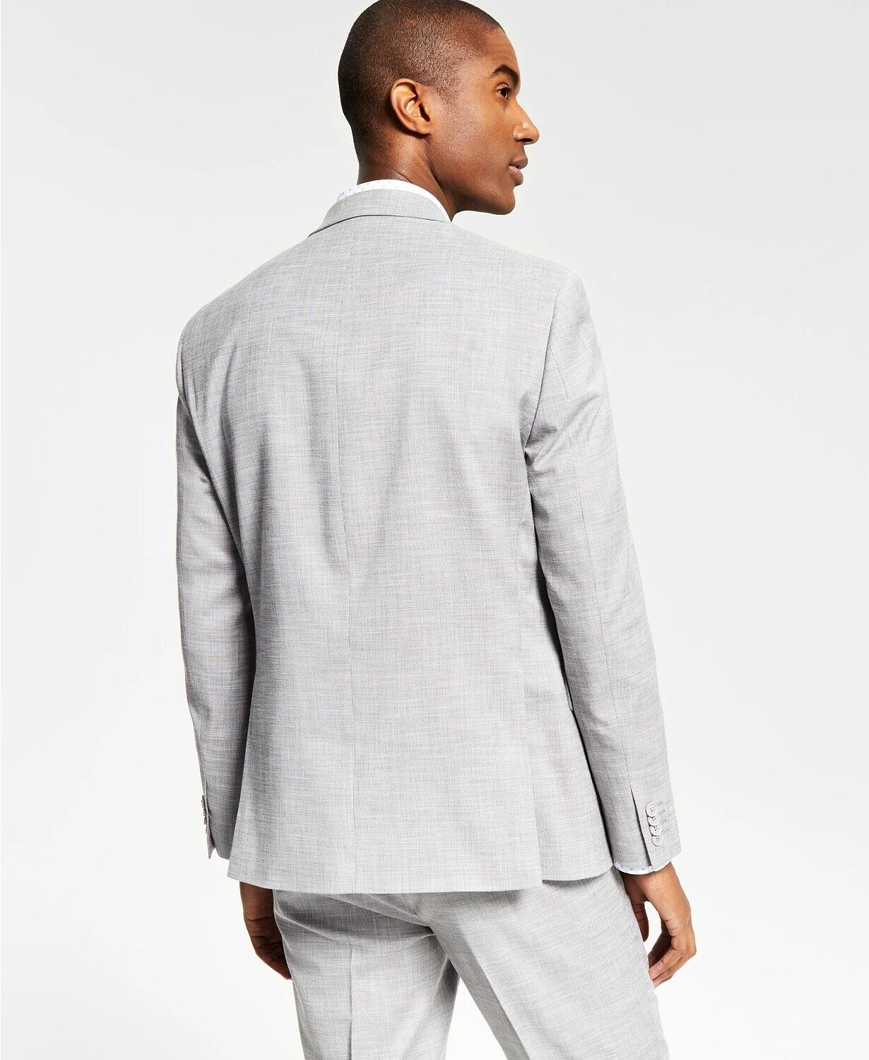Alfani Men's Slim-Fit Solid Knit Suit Jacket 46R Light Grey SPORT COAT
