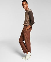 Alfani Men's Slim-Fit Solid Dress Pants 30 X 30 Vicuna Brown