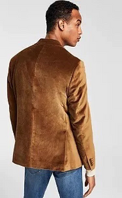 Alfani Men's Slim-Fit Solid Velvet Blazer 36R Gold Sport Coat