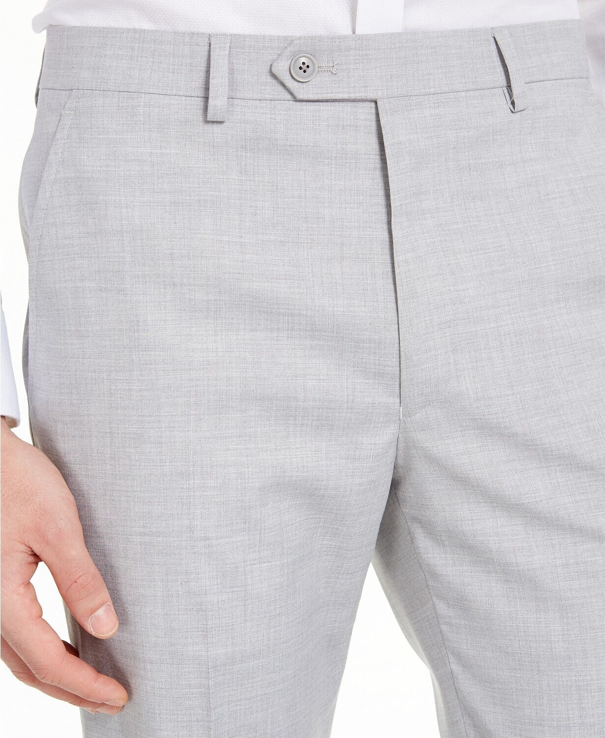 Alfani Men's Slim-Fit Stretch Light Grey Dress Pants 30 x 32 Flat Front