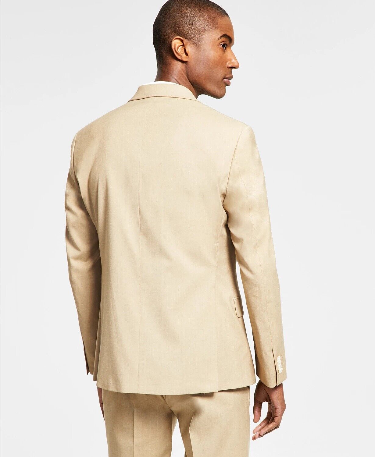 Alfani Men's Suit Jacket Caramel Brown 36S Slim-Fit Stretch Solid