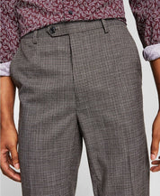 Alfani Men's Slim-Fit Suit Dress Pants Brown Black Check 34 x 34